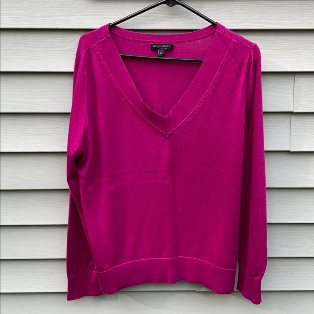 Magenta Banana Republic Silk Cashmere Sweater